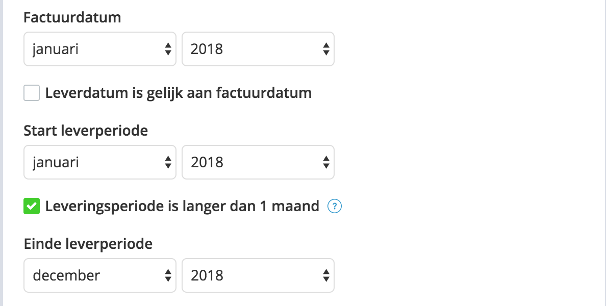 Factuurdatum, leverdatum en leverperiode