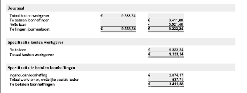 voorbeeld een van een loonboeking
